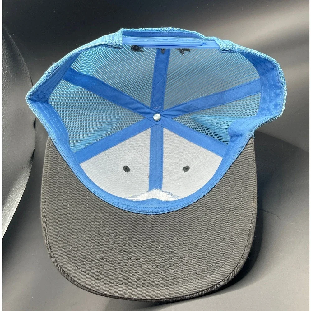 Fresh Air Pine Tree Trucker Hat Grey Blue Embroidered Snapback Mesh Cap
